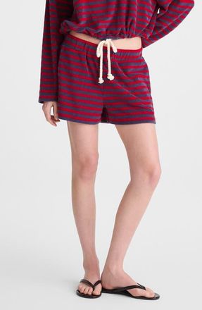 Madewell Terry Pull-On Shorts in Red Navy at Nordstrom, Size Xx-Large