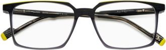 Etnia Barcelona Diego Matte Black Rectangular Eyeglasses with Subtle Yellow Accents