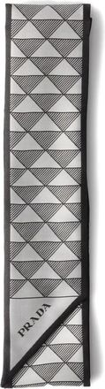 Prada Foulard jacquard in seta - Grigio