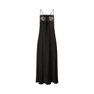 Chlo&eacute; Lace-Trimmed Maxi Slip Dress - female - Chlo&eacute; - Maxi Dresses - Black - S - Dresses