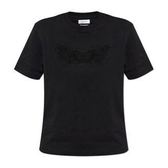 Alexander McQueen Tops, Dames, Zwart, M, Katoen, Oversized T-shirt van katoen