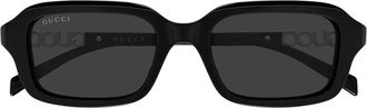 Gucci Rechthoekige Zonnebril - unisex - Zonnebrillen - Zwart - 50 MM - Accessoires