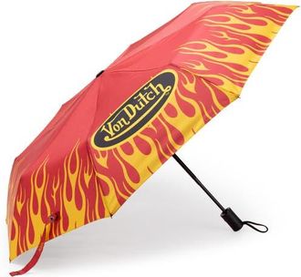 Von Dutch Compact Automatic Umbrella, Strong & Portable in Red City Of Angles at Nordstrom