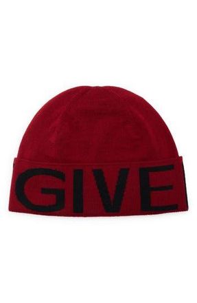 Givenchy Logo Wool Beanie in Red Black at Nordstrom Rack