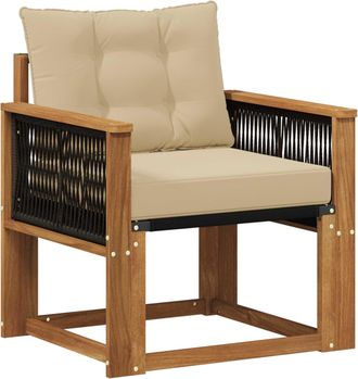 vidaXL Sof&aacute; Intermedio De Exterior Madera Maciza De Acacia Y Textileno Vidaxl