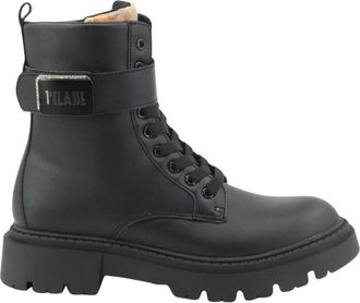 Alviero Martini 1A Classe Lace-up Boots - Dames - Veterlaarzen - Zwart - 40 EU - Leer - Schoenen