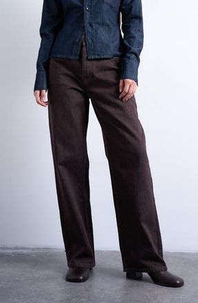 Topshop Column Mid Rise Jeans in Brown at Nordstrom Rack, Size 25