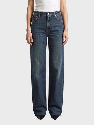 Dolce & Gabbana Jeans wide leg a vita alta in denim di cotone blu