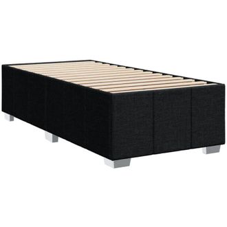 vidaXL Estructura De Cama Sin Colch&oacute;n Tela Negro 90x190 Cm Vidaxl