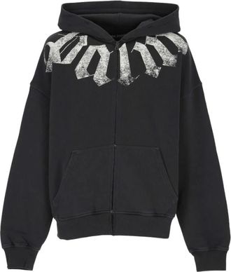 Palm Angels Pambe 002F L001 1003 Sweatshirt - Heren - Vesten met rits - Zwart - XL - Katoen - Hoodies & sweatvesten