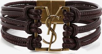 Saint Laurent Mehrr&auml;ngiges Lederarmband Babylone