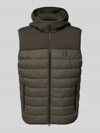 Marc O'Polo Regular Fit Steppweste aus einer Ripstop-Scuba-Kombination in Oliv, Gr&ouml;&szlig;e XXL