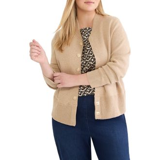 Nic+Zoe Knit Bomber Jacket in Jute at Nordstrom, Size 2 X