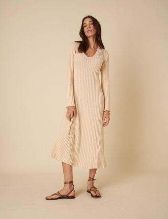 Nobody's Child Beige A-Line Knitted Dress