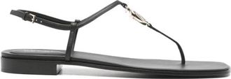 Gucci GG Marmont leren sandalen - Dames - Sandalen - Zwart - 37 EU - Leer - Schoenen