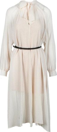 Fabiana Filippi jurk vrouw - Dames - Casual kleedjes - Beige - L - Katoen - Kleedjes