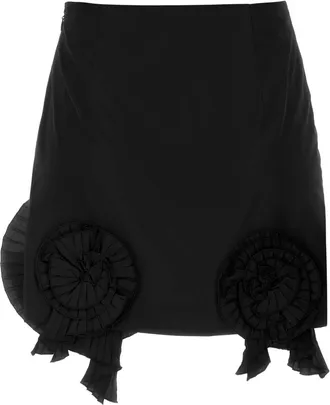 Blumarine Ruffle-Trim Skirt - Black