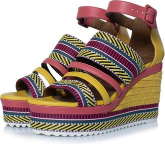Hermès Pre-owned Womens Ines leather wedge sandals - Multicolour - Size EU 39