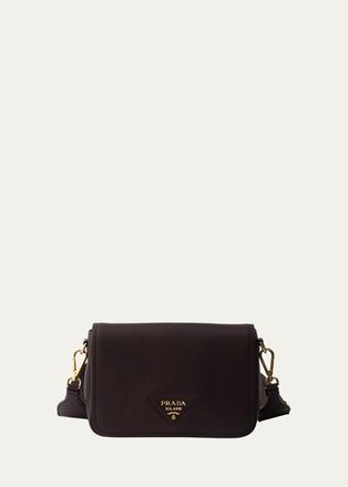 Prada Daino Flap Soft Leather Crossbody Bag