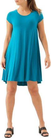 Karen Kane Maggie Cap Sleeve Trapeze Dress in Teal at Nordstrom, Size X-Small