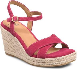 S&ouml;fft Neely Ankle Strap Platform Espadrille Sandal in Azalea Pink at Nordstrom, Size 9.5