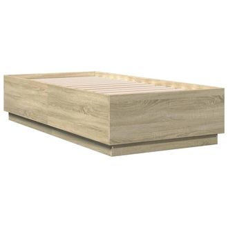 Berkfield Home Modern Bed Frame without Mattress Sonoma Oak 90x190 cm Single in Light Tan