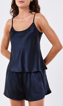 Papinelle Sleepwear Audrey Mulberry Silk Pajamas in Deep Navy at Nordstrom, Size Xx-Large