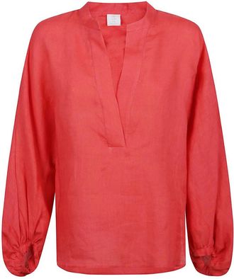 Eleventy Coral Linen Shirt