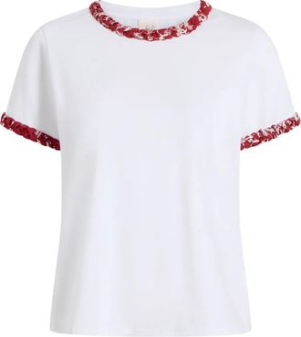 Cinq à Sept T-shirt con bordo intrecciato - Bianco
