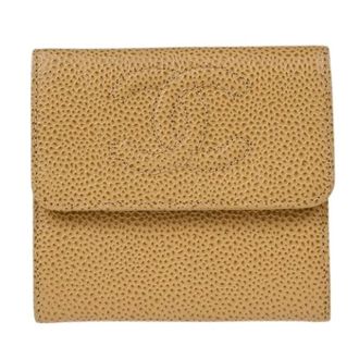 Chanel Pre-owned Wallets, female, Beige, Size: ONE SIZE Pre-owned Leather Wallet