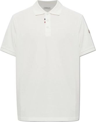 Moncler Polo Shirt Met Logopatch - Heren - Polos - Wit - L - Katoen - Tops