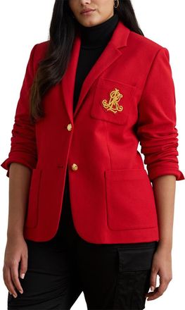Lauren Ralph Lauren Bullion Jacquard Blazer in Ralph Red at Nordstrom, Size 3X