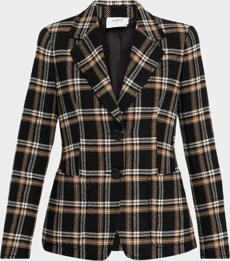 Akris Wool Check Single-Breasted Jacket