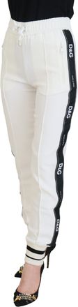 Dolce & Gabbana Womens White Dg Logo Sweatpants Pants Viscose