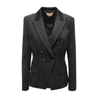 Elisabetta Franchi Giacca Doppiopetto WO Jacket - female - Elisabetta Franchi - Blazers - Black - L - Jackets
