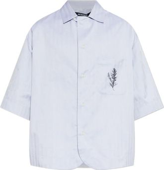 Jacquemus Gardian Shirt - Heren - Korte mouwen Overhemden - Blauw - L - Katoen - Overhemden
