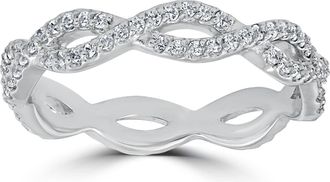 Pompeii3 3/8 cttw Diamond Infinity Eternity Wedding Ring Stackable Band 14k White Gold