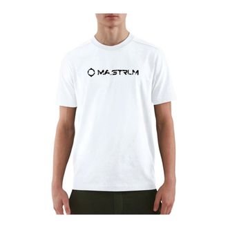 Mastrum Ma.strum, Tops, Heren, Wit, S, Katoen, Cracked Logo Tee