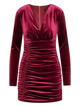 Actualee ruched dress - women - Velvet - 42 - Red