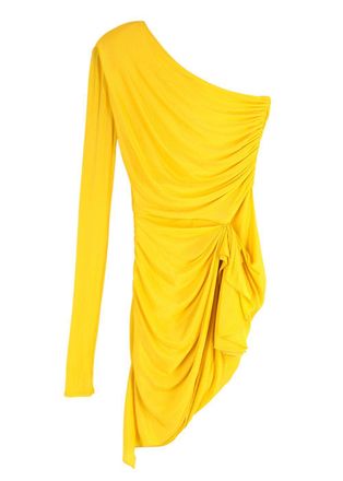 Alexandre Vauthier asymmetric yellow short dress Size S