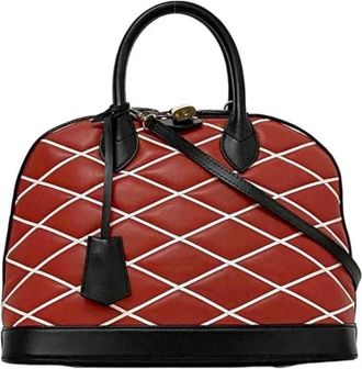 Louis Vuitton Tweedehands leren Louis Vuitton tassen - Dames - Vintage Handtas - Rood - ONE Size - Leer - Vintage
