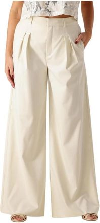 Gestuz Wijde Pijpen Broek - Dames - Wijde Broeken - Beige - M - Broeken