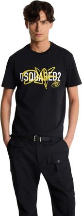 Dsquared2 Logo Print T-Shirt - Heren - T-shirts - Zwart - L - Katoen - Tops