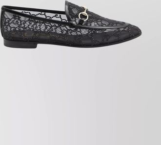 Gucci almond toe mesh loafers embellished with crystals