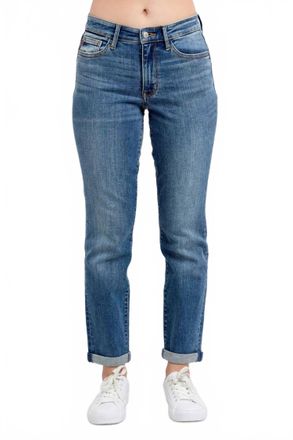 Judy Blue Womens Isabella Midrise Vintage Wash Boyfriend Jean In Blue