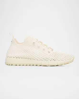 Jimmy Choo London Veles Crochet-Knit Low-Top Trainers