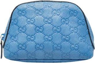 Gucci Pre-owned Clutches, female, Blue, Size: ONE SIZE Pre-owned Leather Clutch