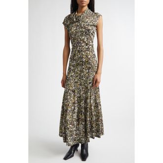 Proenza Schouler Tamara Print Asymmetric Dress in Rust Multi at Nordstrom, Size 10