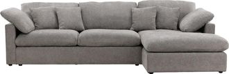 VE DESIGN 4-Sitzer Design Ecksofa Amalfi, Grau