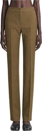 Max Mara Slim-fit Broeken - Dames - Slim Fit Broeken - Groen - XS - Katoen - Broeken